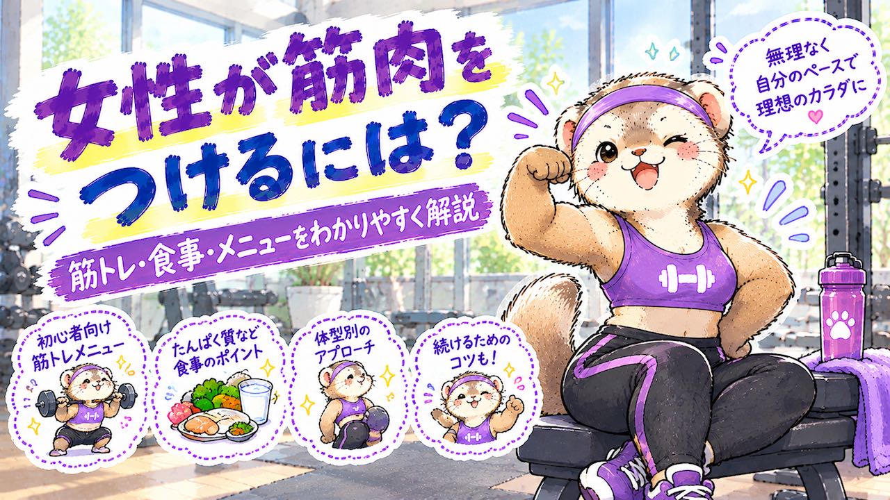 女性が筋肉をつけるには？引き締まった体を目指す筋トレ・食事・体型別のポイントを解説