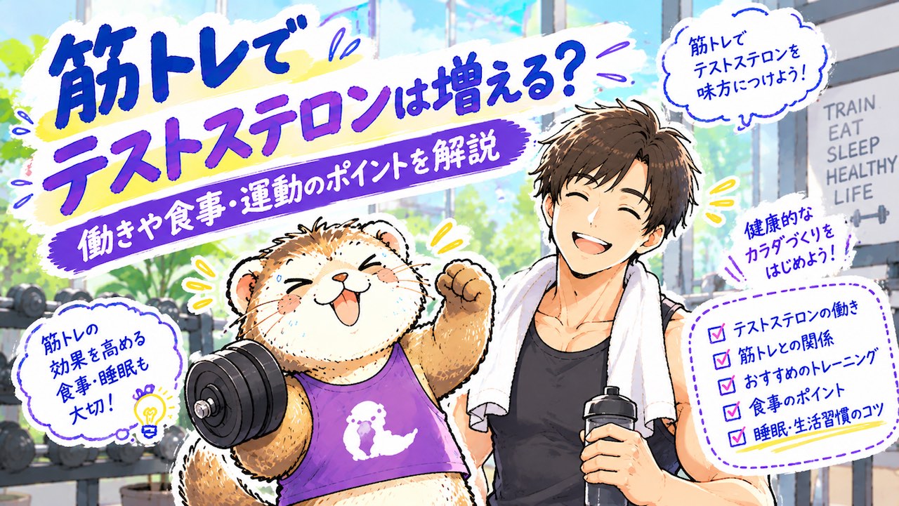 筋トレでテストステロンは増える？働きや効果、食事・運動のポイントを解説